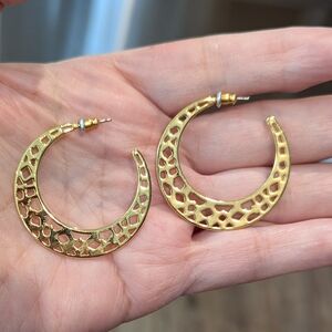 Gold crescent earrings